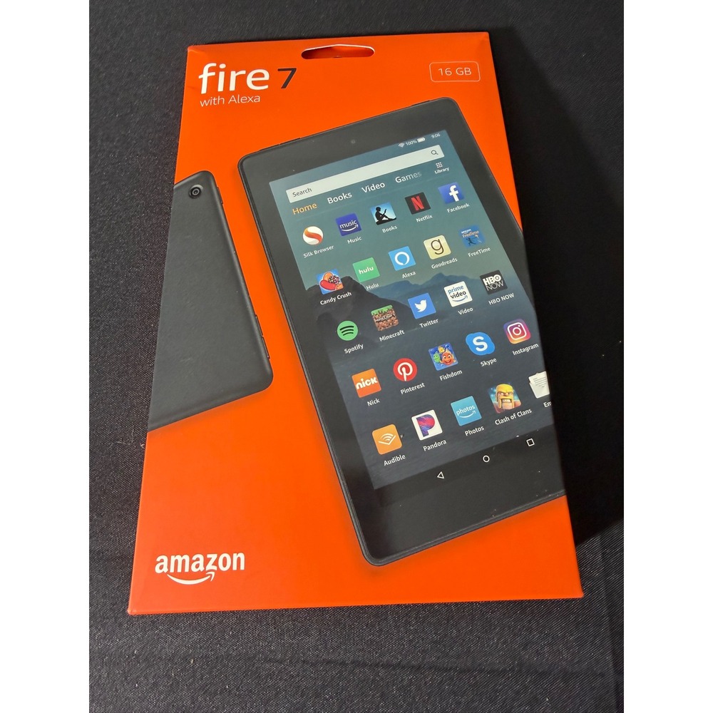 Amazon Fire 7 Tablet 16GB Black New 9th Gen 7in Display Alexa WiFi NEW